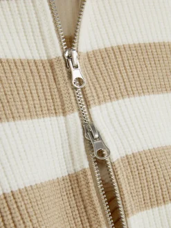 Primark Camisolas E Casacos De Malha^Casaco Malha Fecho Dois Sentidos Riscas