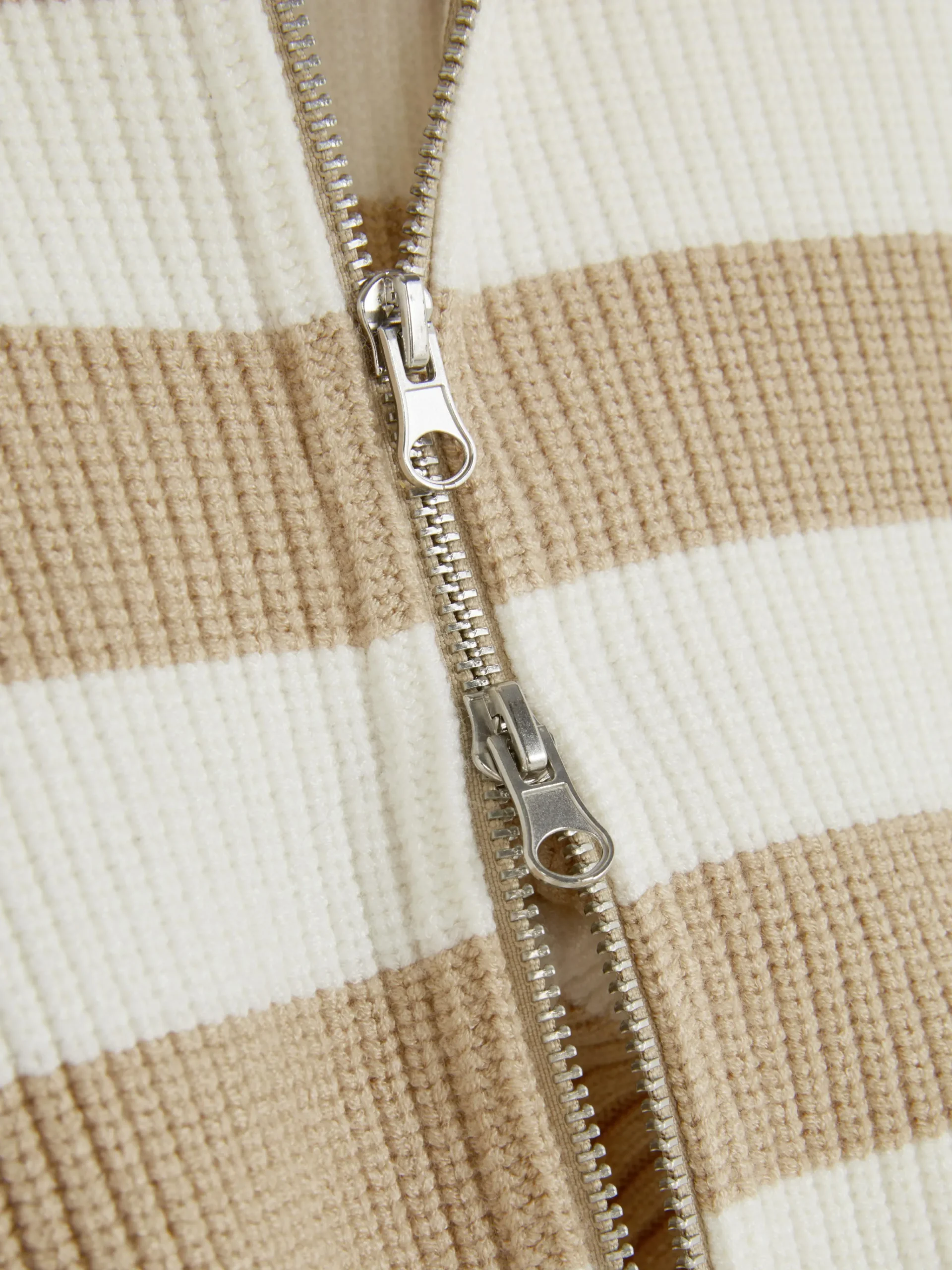 Primark Camisolas E Casacos De Malha^Casaco Malha Fecho Dois Sentidos Riscas