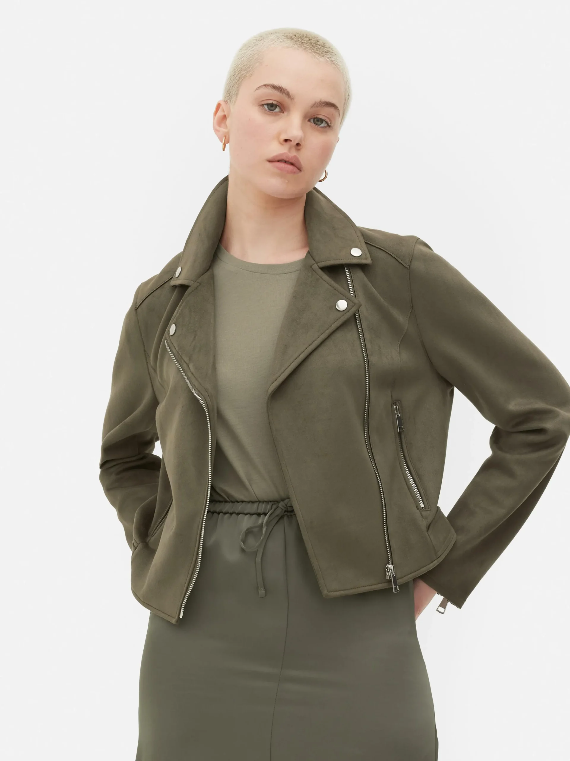 MULHER Primark Casacos E Blusões^Casaco Motard Imitação Camurça