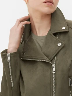 MULHER Primark Casacos E Blusões^Casaco Motard Imitação Camurça