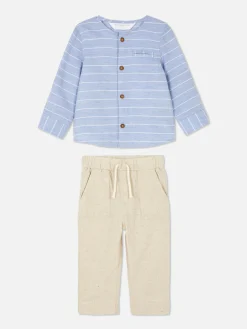 Primark Conjuntos E Visuais^Conj. Camisa Manga Comprida Botão/calças Cordão