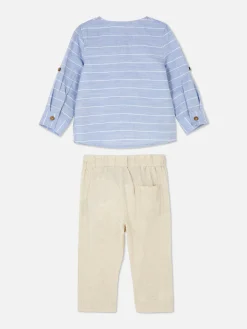 Primark Conjuntos E Visuais^Conj. Camisa Manga Comprida Botão/calças Cordão