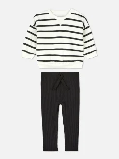 Primark Conjuntos E Visuais^Conjunto Camisola Riscas/leggings Caneladas