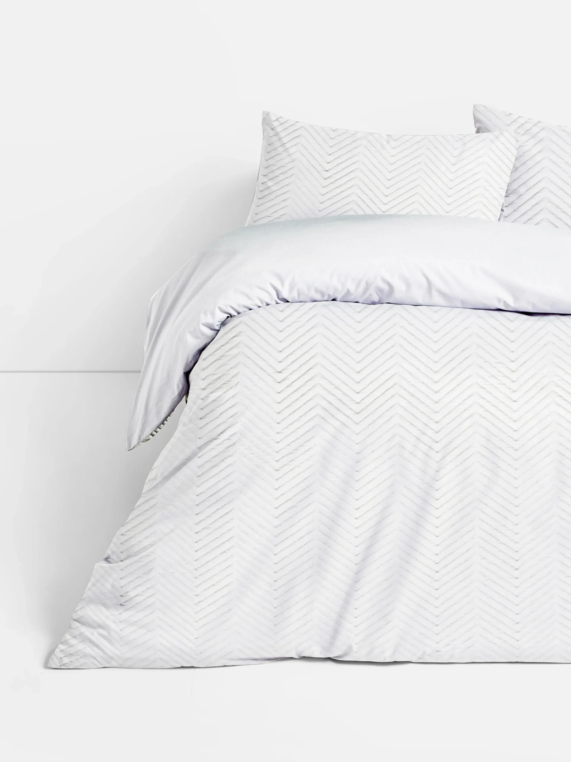 Primark Capas E Conjuntos De Edredão^Conjunto Capa Edredão King Padrão Chevron Pinsonic