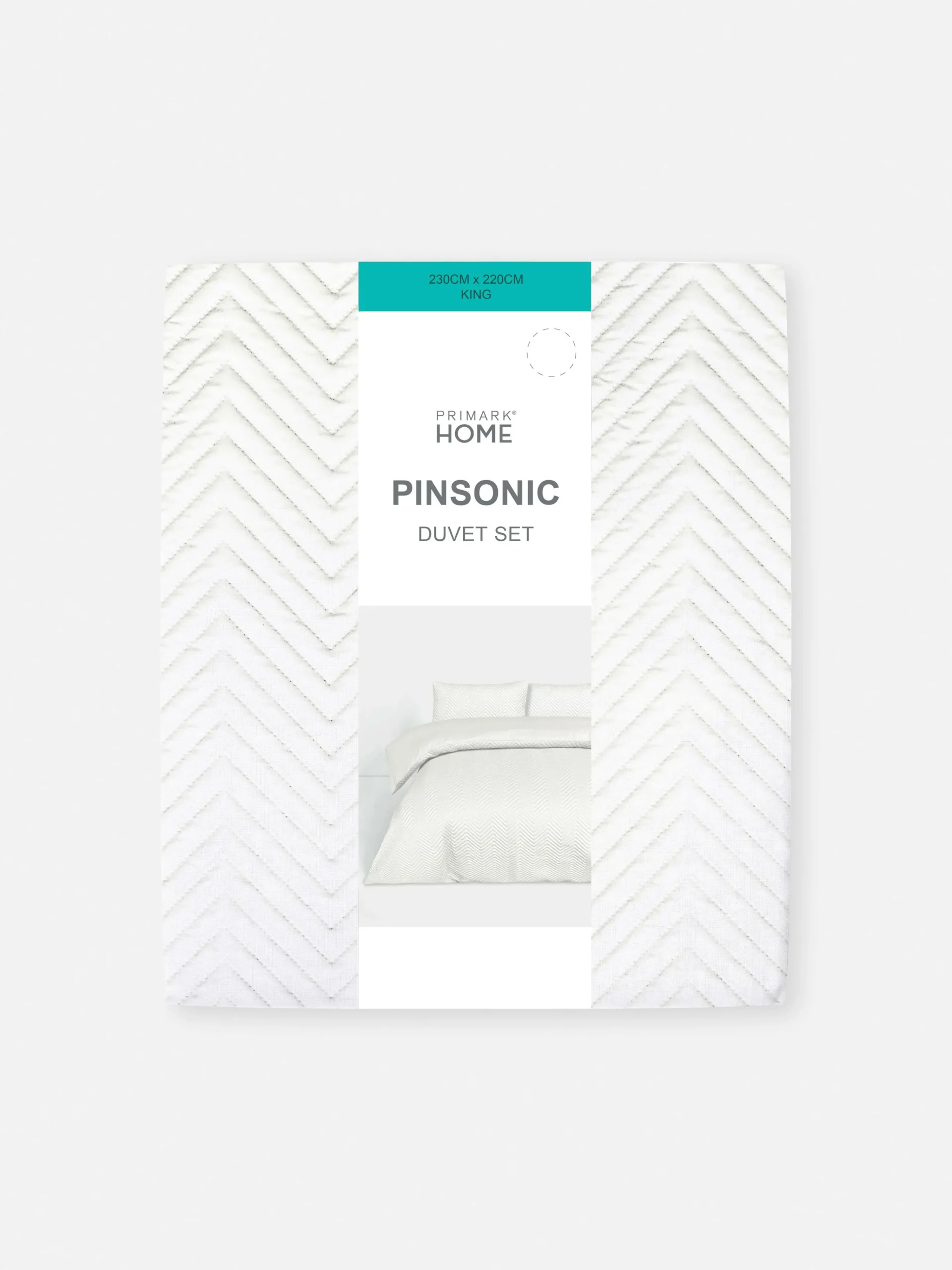 Primark Capas E Conjuntos De Edredão^Conjunto Capa Edredão King Padrão Chevron Pinsonic