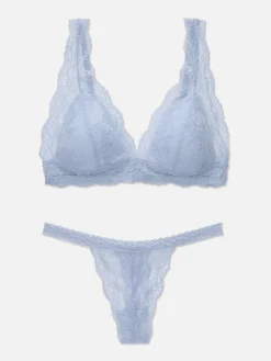 MULHER Primark Conjuntos De Lingerie^Conjunto Sutiã Bralette Triângulo/tanga Renda