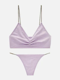 MULHER Primark Conjuntos De Lingerie^Conjunto Sutiã Bralette/tanga Tira Brilhantes