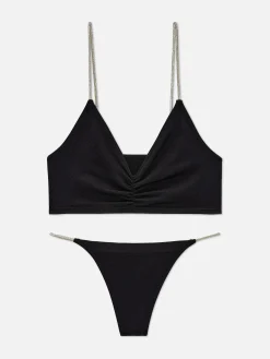 MULHER Primark Conjuntos De Lingerie^Conjunto Sutiã Bralette/tanga Tira Brilhantes