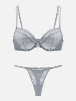 MULHER Primark Conjuntos De Lingerie^Conjunto Tanga/sutiã Não Almofadado Renda