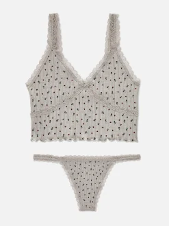 MULHER Primark Conjuntos De Lingerie^Conjunto Top Alças/tanga Malha Geométrica S/ Costuras