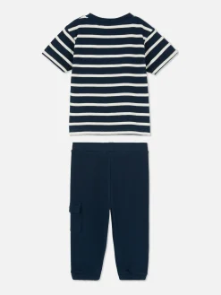 Primark Conjuntos E Visuais^Conjunto T-shirt Riscas/calças Treino C/ Punhos