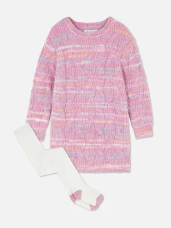 Primark Vestidos^Conjunto Vestido Camisola Malha Entrançada/collants