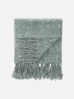 Primark Cobertores E Mantas^Manta Pequena Textura Aveludada Franjas