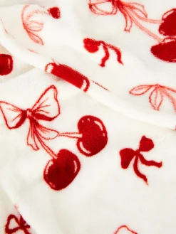 Primark Cobertores E Mantas^Manta Supersuave Padrão Cereja