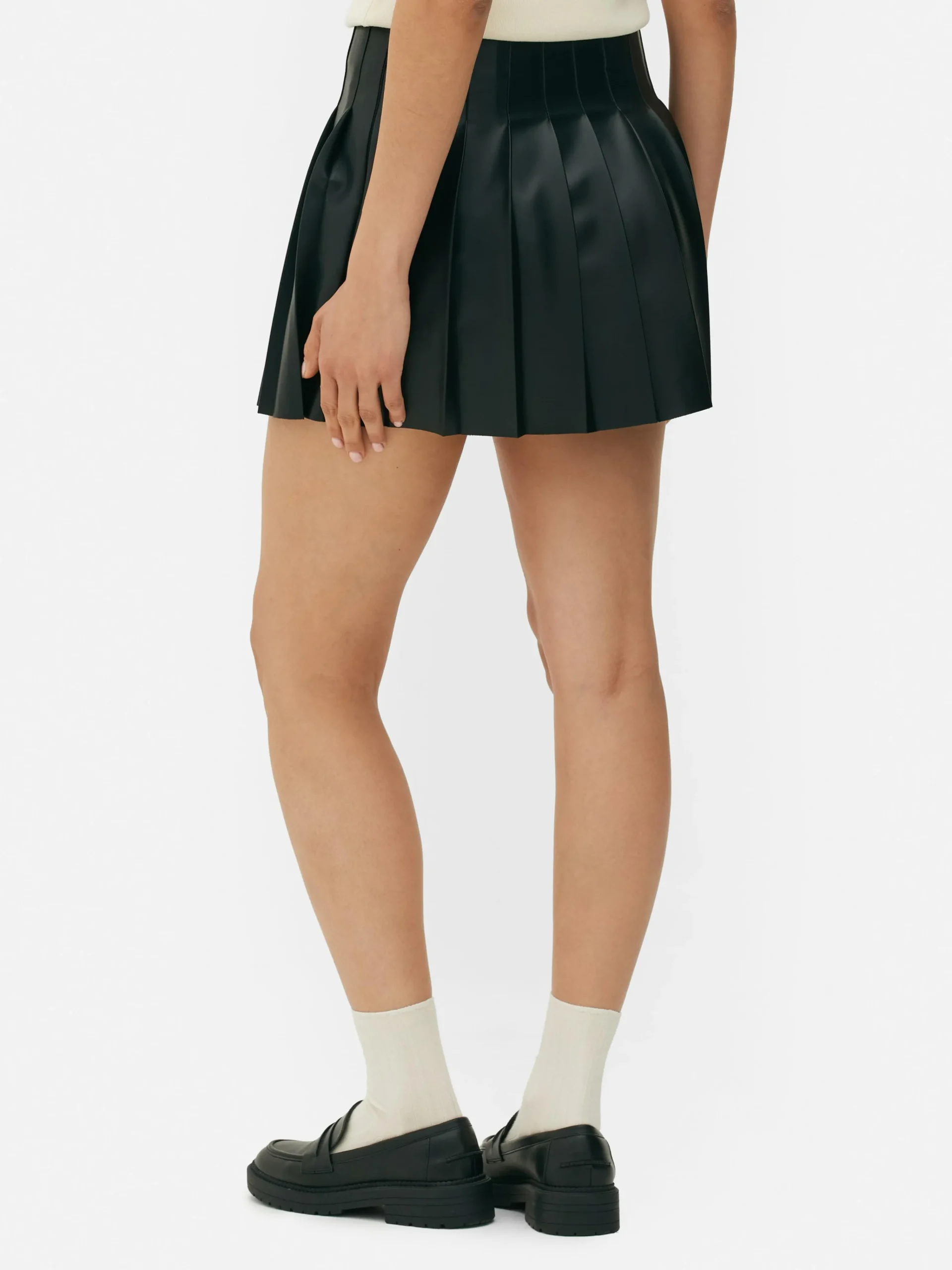 MULHER Primark Saias^Minissaia Plissada Imitação Pele