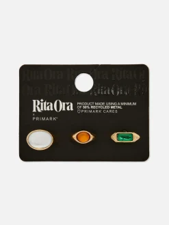 MULHER Primark Bijutaria^Pack 3 Anéis Grossos Imitação Pedras Rita Ora