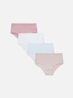 MULHER Primark Cuecas^Pack 4 Boxers Cintura Média Sortidos