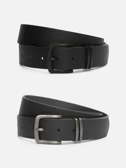 Primark Cintos^Pack 2 Cintos Texturados Imitação Pele