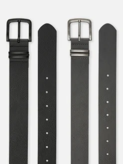 Primark Cintos^Pack 2 Cintos Texturados Imitação Pele