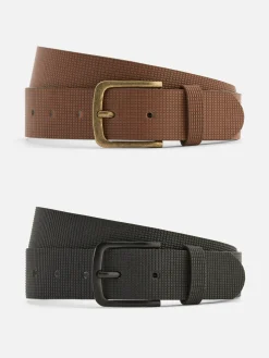 Primark Cintos^Pack 2 Cintos Texturados Imitação Pele