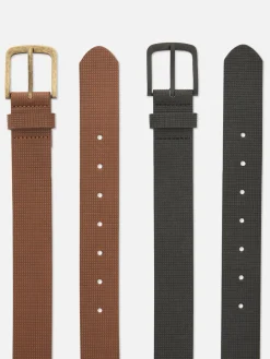 Primark Cintos^Pack 2 Cintos Texturados Imitação Pele