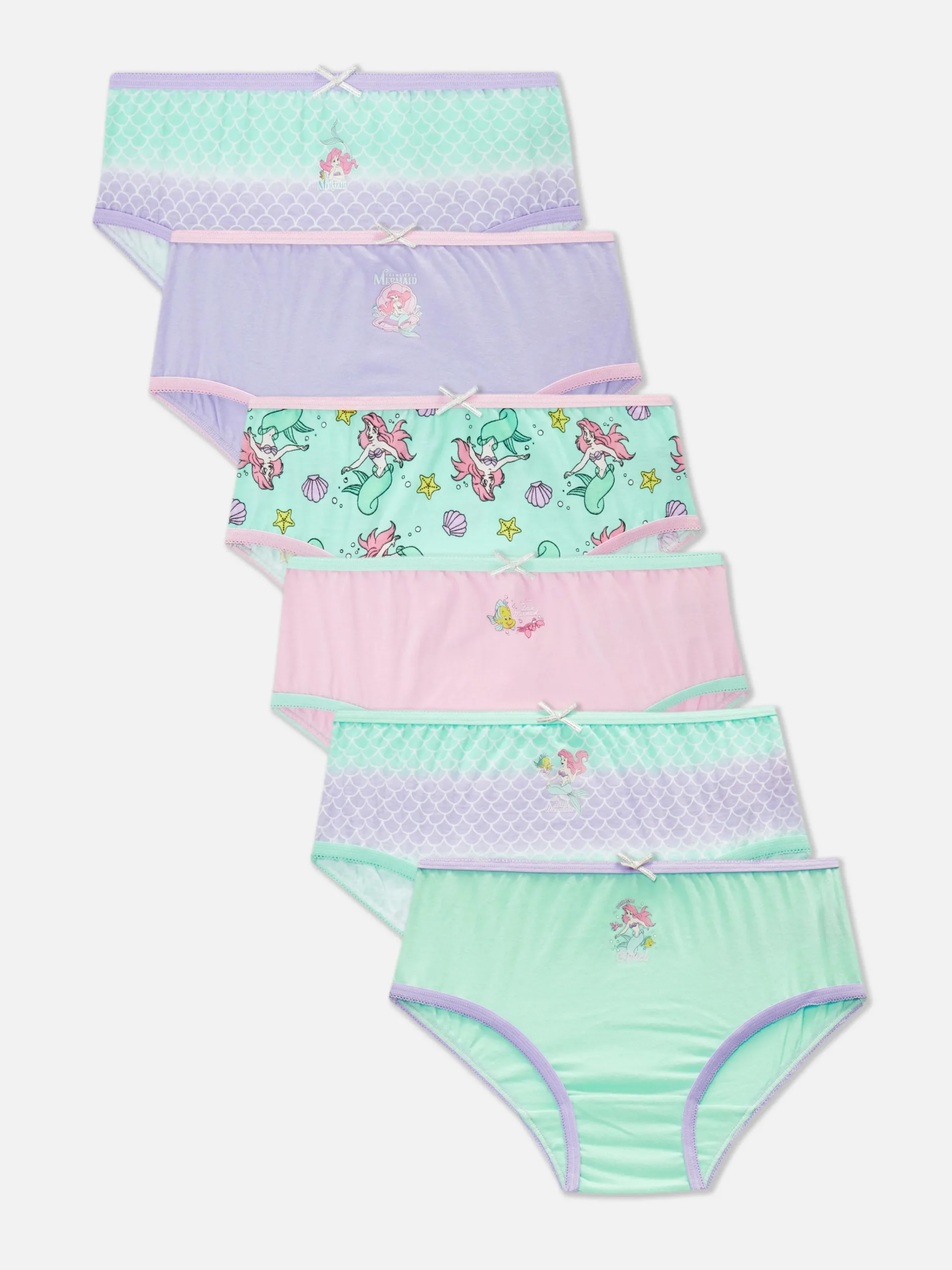 Primark Roupa Interior^Pack 6 Cuecas A Pequena Sereia Disney