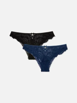 MULHER Primark Cuecas^Pack 2 Cuecas Brasileiras Renda Detalhe Medalhão