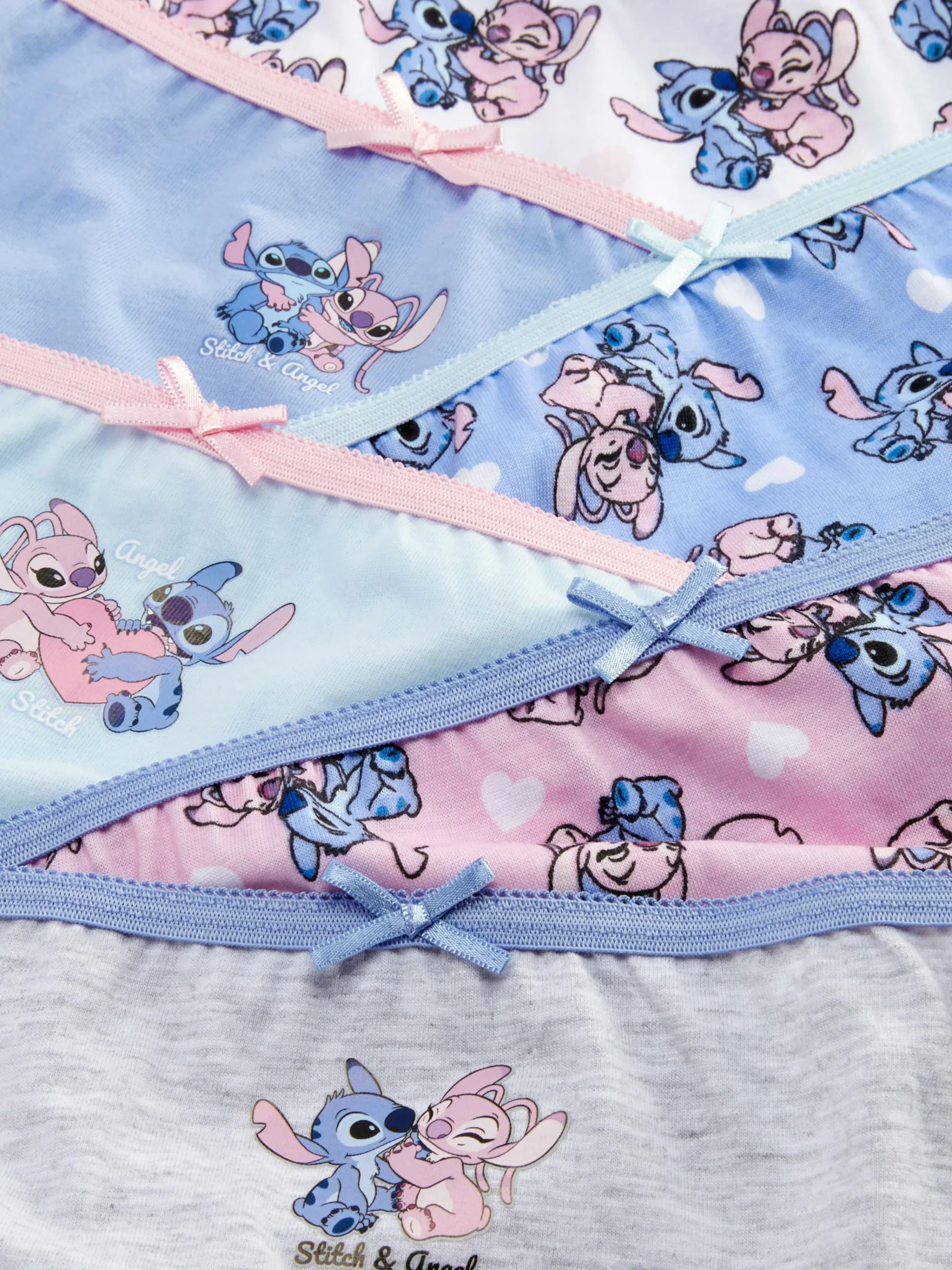 Primark Roupa Interior^Pack 6 Cuecas Disney Stitch & Angel