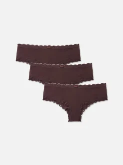 MULHER Primark Cuecas^Pack 3 Cuecas Hipster Microfibra Rebordo Renda