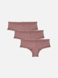 MULHER Primark Cuecas^Pack 3 Cuecas Hipster Rebordo Renda