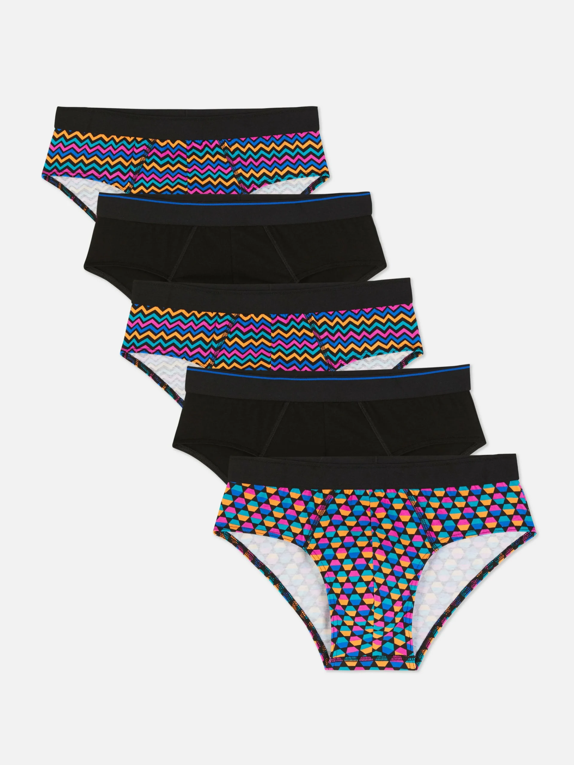 Primark Roupa Interior^Pack 5 Cuecas Padrão Geométrico Sortidas