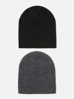 Primark Chapéus, Luvas E Cachecóis^Pack 2 Gorros Malha Fina