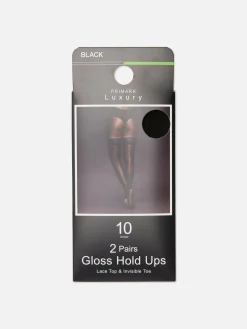 MULHER Primark Collants^Pack 2 Meias De Liga Brilhantes 10 Denier