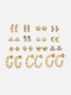 MULHER Primark Bijutaria^Pack 15 Pares Brincos Pequenos/argolas Sortidos