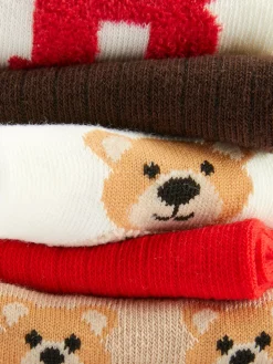 MULHER Primark Meias^Pack 5 Pares Meias Cano Médio Gráficas Urso