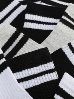 Primark Meias^Pack 5 Pares Meias Cano Médio Desporto Punho Riscas