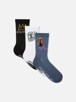 Primark Meias^Pack 3 Pares Meias Cano Médio Basquiat