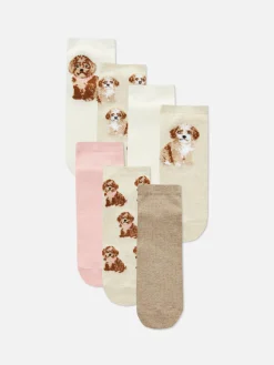 MULHER Primark Meias^Pack 7 Pares Meias Cano Médio Padrão Cão