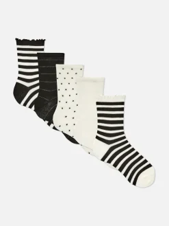 MULHER Primark Meias^Pack 5 Pares Meias Monocromáticas Riscas