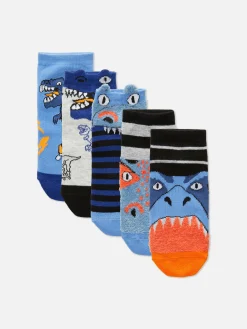Primark Meias^Pack 5 Pares Soquetes Fantasia Dinossauro