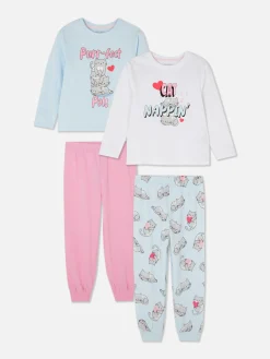 Primark Pijamas E Roupa De Dormir^Pack 2 Pijamas Compridos Design Gato