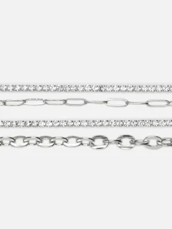 MULHER Primark Bijutaria^Pack 4 Pulseiras Corrente Brilhantes