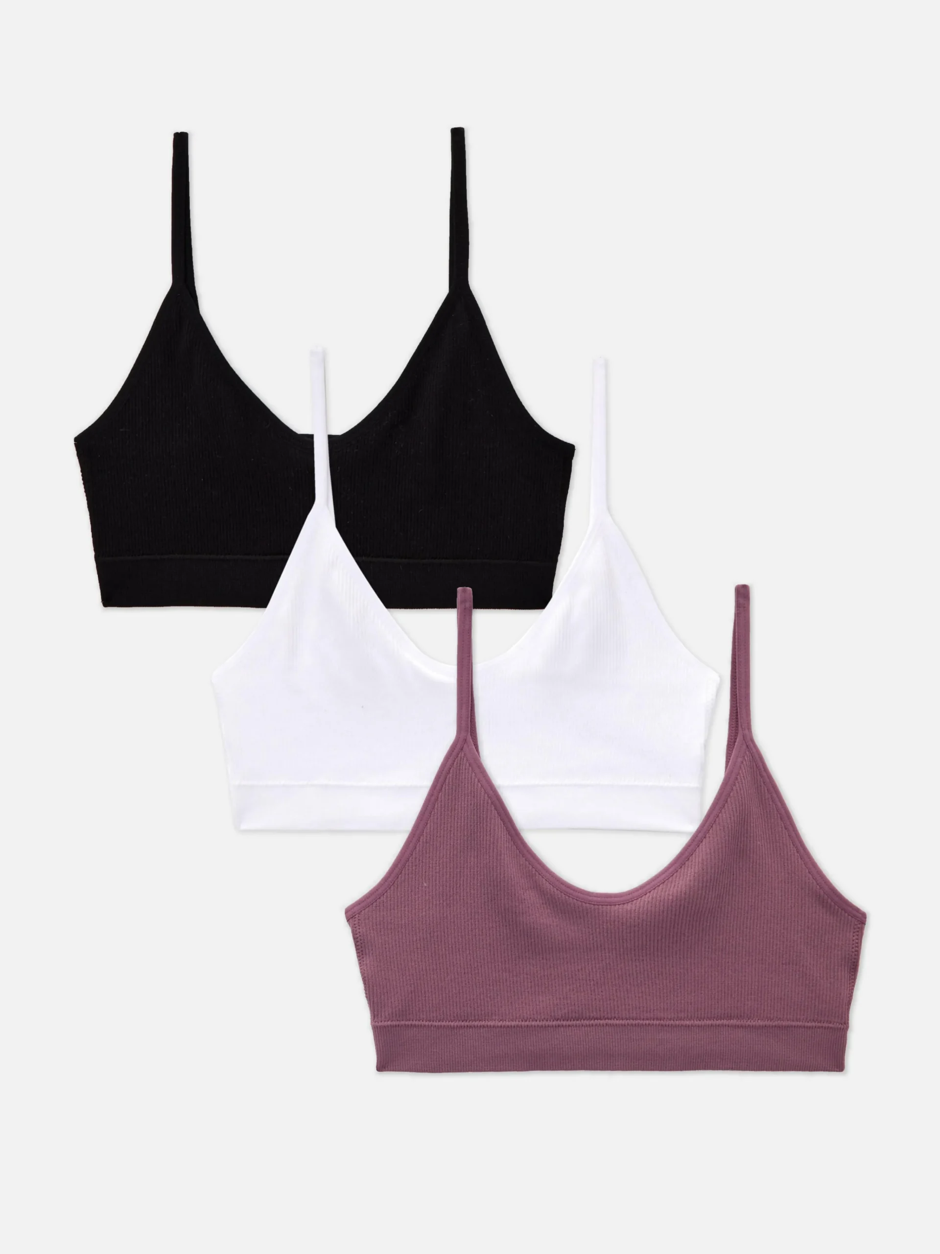 MULHER Primark Sutiãs^Pack 3 Sutiãs Bralette Alças Curtos S/ Costuras