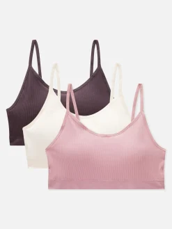MULHER Primark Sutiãs^Pack 3 Sutiãs Bralette Curtos Canelados