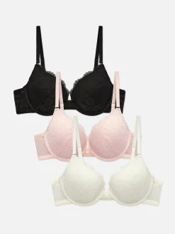 MULHER Primark Sutiãs^Pack 3 Sutiãs Push-up Almofadados Renda