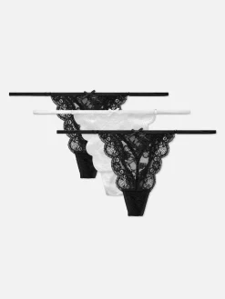 MULHER Primark Cuecas^Pack 3 Tangas Fio Dental Renda