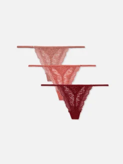 MULHER Primark Cuecas^Pack 3 Tangas Fio Dental Renda