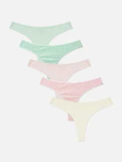 MULHER Primark Cuecas^Pack 5 Tangas Guingão Modernas