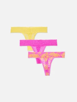 MULHER Primark Cuecas^Pack 3 Tangas Renda