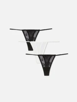 MULHER Primark Cuecas^Pack 3 Tangas Renda Delicada